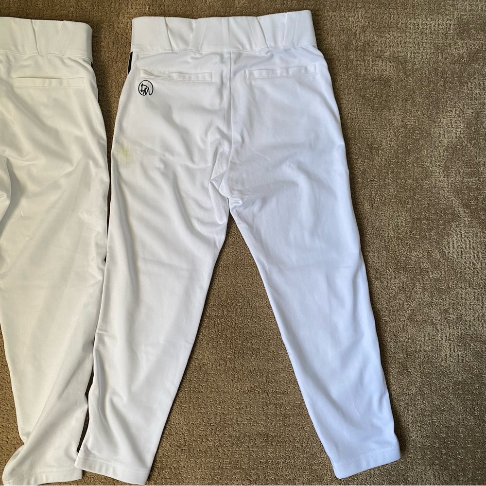 White Dirty Mids Men’s Baseball Pants with Black Piping - Picture 4 of 7
